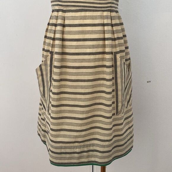 Anthropologie Maeve Changing Stripes Cream and Gray Mini Dress Dress Size 6 - Picture 4 of 15